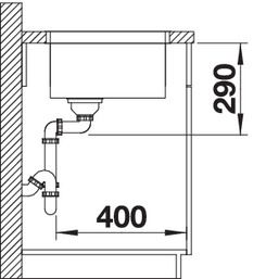 Plan Evier en inox Blanco Andano 522963 couleur inox 490x440 avec 1 cuve