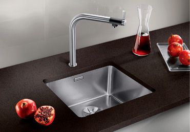 Vue 1 Evier en inox Blanco Andano 522963 couleur inox 490x440 avec 1 cuve