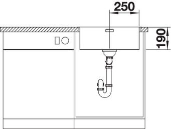 Plan Evier en inox Blanco Andano 522965 couleur inox 500x400 avec 1 cuve