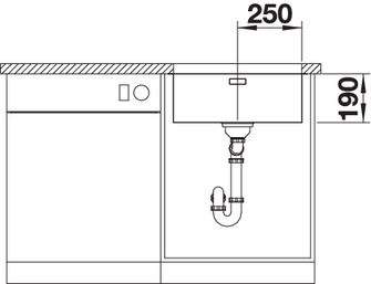 Plan Evier en inox Blanco Andano 522967 couleur inox 500x400 avec 1 cuve