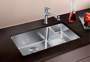 Vue 2 Evier en inox Blanco 500/180-u 522990 couleur inox 745x440 avec 1 cuve vidage manuel