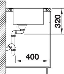 Plan Evier en inox Blanco Andano 522999 couleur inox 1000x500 avec 1 cuve vidage manuel