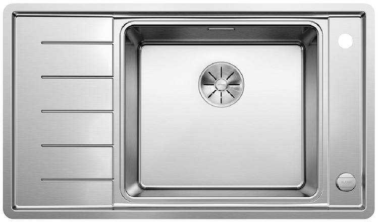  Evier en inox Blanco Andano 523001 couleur inox 860x500 avec 1 cuve vidage manuel 523001