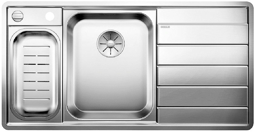  Evier en inox Blanco Axis 522107 couleur inox 1000x510 avec 1 cuve vidage manuel 522107