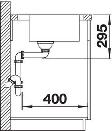 Plan Evier en inox Blanco Divon 521657 couleur inox 860x510 avec 1 cuve vidage manuel