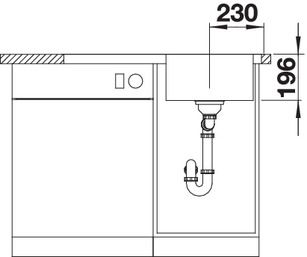 Plan Evier en inox Blanco Divon 521657 couleur inox 860x510 avec 1 cuve vidage manuel