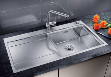 Vue 1 Evier en inox Blanco Divon 521659 couleur inox 1000x510 avec 1 cuve vidage manuel