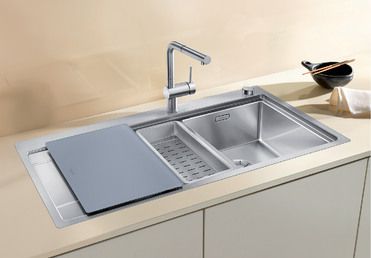 Vue 2 Evier en inox Blanco Divon 521661 couleur inox 1000x510 avec 1 cuve vidage manuel