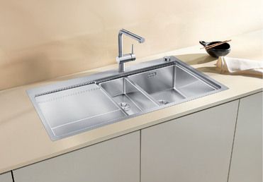 Vue 3 Evier en inox Blanco Divon 521661 couleur inox 1000x510 avec 1 cuve vidage manuel