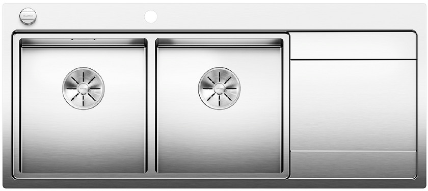  Evier en inox Blanco Divon 521664 couleur inox 1160x510 avec 2 cuves vidage manuel 521664