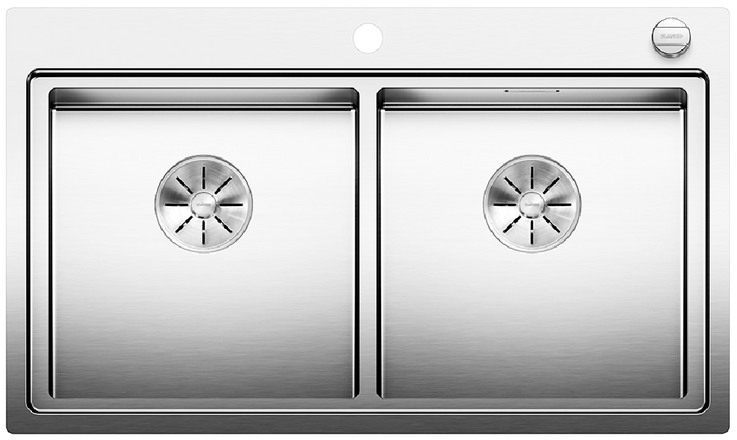  Evier en inox Blanco Divon 521663 couleur inox 860x510 avec 2 cuves vidage manuel 521663