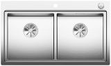  Evier en inox Blanco Divon 521663 couleur inox 860x510 avec 2 cuves vidage manuel