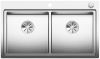 Evier en inox Blanco Divon 521663 couleur inox 860x510 avec 2 cuves vidage manuel