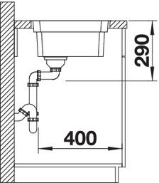 Plan Evier en inox Blanco Etagon 521840 couleur inox 540x440 avec 1 cuve