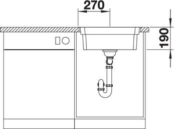 Plan Evier en inox Blanco Etagon 521840 couleur inox 540x440 avec 1 cuve