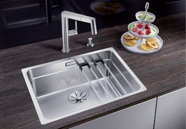 Vue 1 Evier en inox Blanco Etagon 521749 couleur inox 540x440 avec 1 cuve vidage manuel