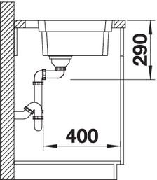 Plan Evier en inox Blanco Etagon 521748 couleur inox 540x500 avec 1 cuve vidage manuel