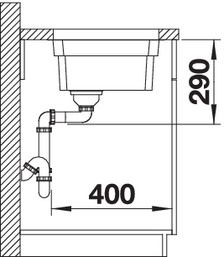 Plan Evier en inox Blanco Etagon 521750 couleur inox 500x400 avec 1 cuve vidage manuel