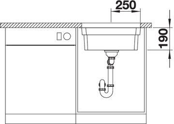 Plan Evier en inox Blanco Etagon 521750 couleur inox 500x400 avec 1 cuve vidage manuel