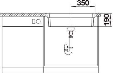 Plan Evier en inox Blanco Etagon 524272 couleur inox 740x440 avec 1 cuve