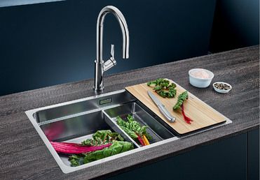 Vue 2 Evier en inox Blanco Etagon 524272 couleur inox 740x440 avec 1 cuve