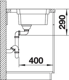 Plan Evier en inox Blanco Etagon 524274 couleur inox 740x500 avec 1 cuve vidage manuel