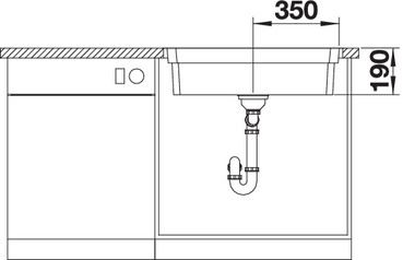 Plan Evier en inox Blanco Etagon 524274 couleur inox 740x500 avec 1 cuve vidage manuel