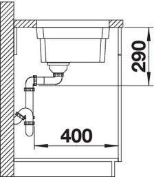 Plan Evier en inox Blanco Etagon 524270 couleur inox 740x440 avec 1 cuve