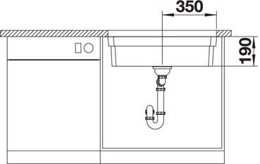 Plan Evier en inox Blanco Etagon 524270 couleur inox 740x440 avec 1 cuve