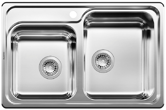  Evier en inox Blanco Classic 507543 couleur inox 780x510 avec 2 cuves 507543