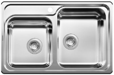  Evier en inox Blanco Classic 507543 couleur inox 780x510 avec 2 cuves