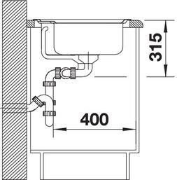 Plan Evier en inox Blanco Classic 507543 couleur inox 780x510 avec 2 cuves