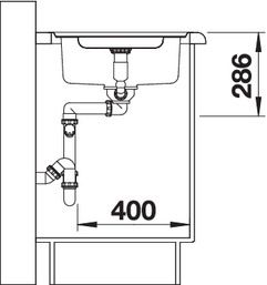 Plan Evier en inox Blanco Classic 523663 couleur inox 915x510 avec 1 cuve vidage manuel