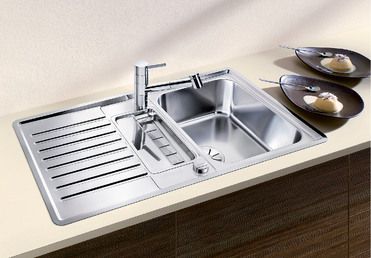 Vue 1 Evier en inox Blanco Classic 523663 couleur inox 915x510 avec 1 cuve vidage manuel