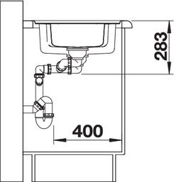 Plan Evier en inox Blanco Classic 523665 couleur inox 1000x510 avec 1 cuve vidage manuel