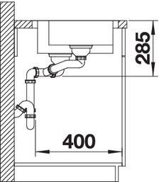 Plan Evier en inox Blanco Supra 523366 couleur inox 620x490 avec 1 cuve