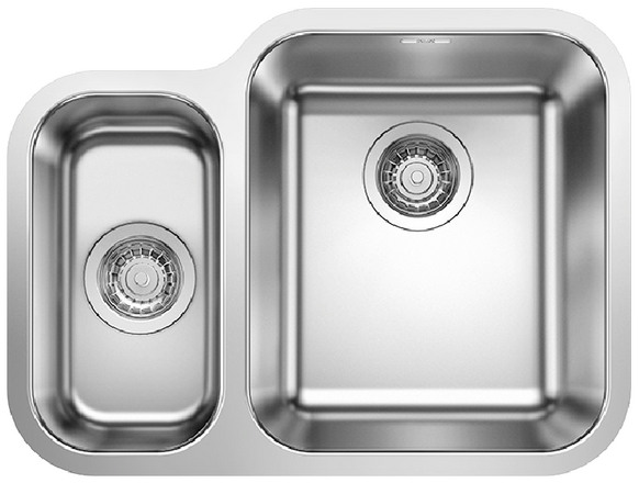  Evier en inox Blanco Supra 525215 couleur inox 605x440 avec 1 cuve vidage manuel 525215