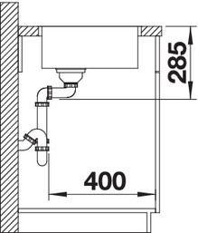 Plan Evier en inox Blanco Supra 523356 couleur inox 440x440 avec 1 cuve