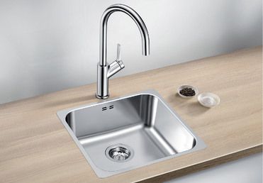 Vue 1 Evier en inox Blanco Supra 523356 couleur inox 440x440 avec 1 cuve