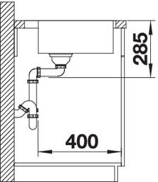 Plan Evier en inox Blanco Supra 523358 couleur inox 450x500 avec 1 cuve