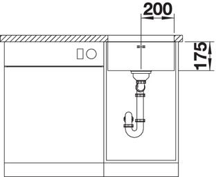 Plan Evier en inox Blanco Supra 518201 couleur inox 400x400 avec 1 cuve