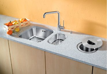 Vue 1 Evier en inox Blanco Supra 518201 couleur inox 400x400 avec 1 cuve