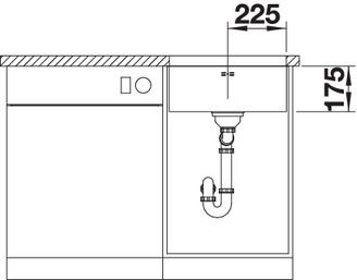 Plan Evier en inox Blanco Supra 518203 couleur inox 450x400 avec 1 cuve