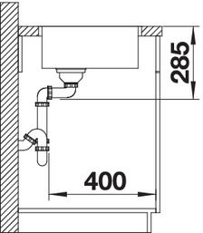 Plan Evier en inox Blanco Supra 523361 couleur inox 540x440 avec 1 cuve