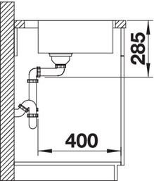 Plan Evier en inox Blanco Supra 523363 couleur inox 540x500 avec 1 cuve