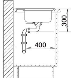 Plan Evier en inox Blanco Dana 511900 couleur inox 575x505 avec 1 cuve