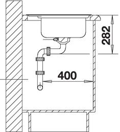 Plan Evier en inox Blanco Dana-if 514646 couleur inox 575x505 avec 1 cuve
