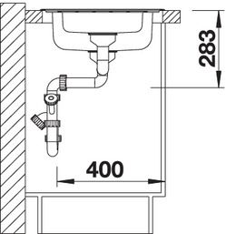 Plan Evier en inox Blanco Lanis 516049 couleur inox 950x500 avec 1 cuve vidage manuel