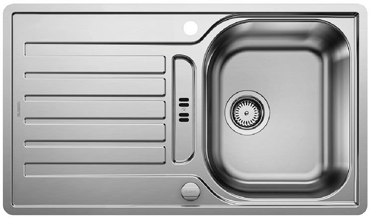  Evier en inox Blanco Lantos 519717 couleur inox 860x500 avec 1 cuve vidage manuel 519717