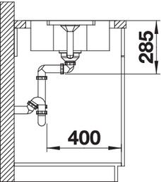 Plan Evier en inox Blanco Lantos 519717 couleur inox 860x500 avec 1 cuve vidage manuel